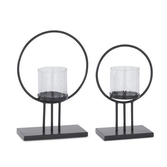 14.5" Black Ring Candleholder