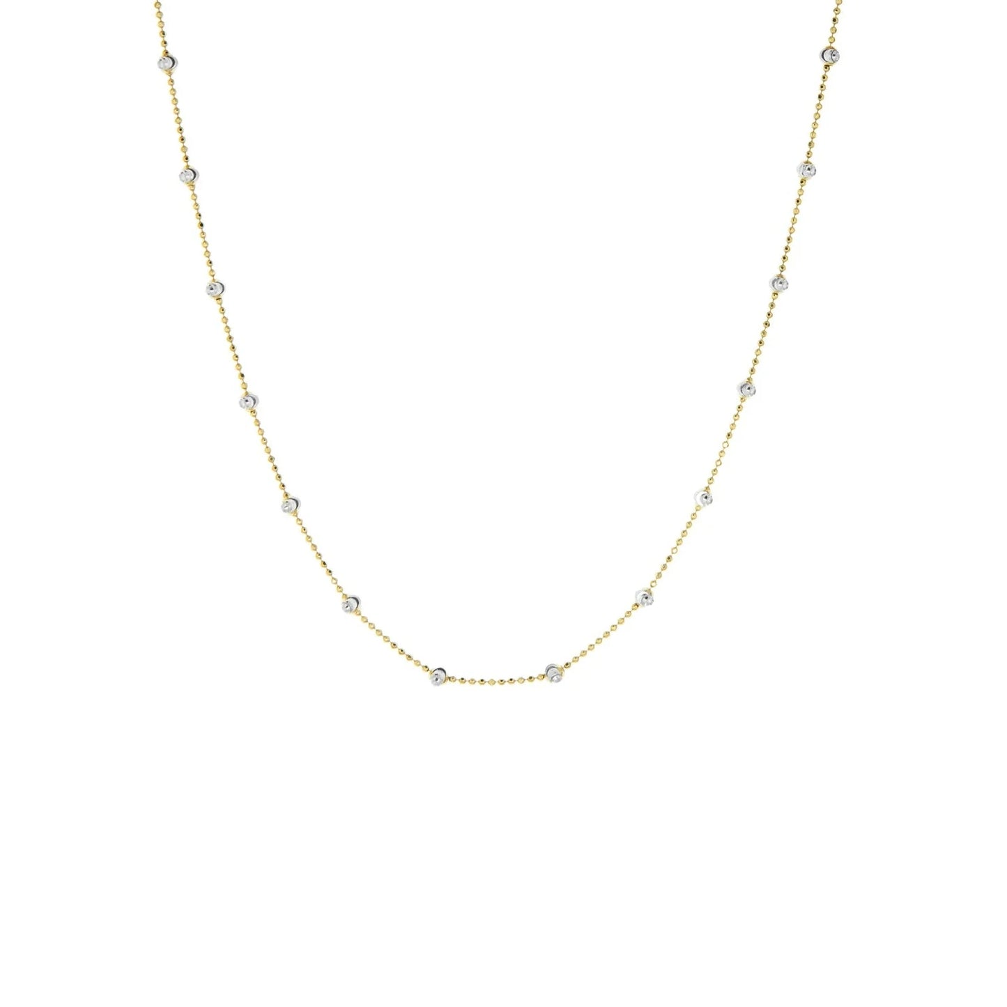 Gold Plated- Textured Beaded Necklace