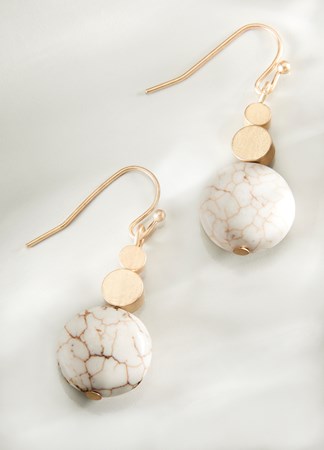 Gold Alloy/ Stone Earrings