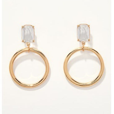 Gold Alloy/ Stone Earrings