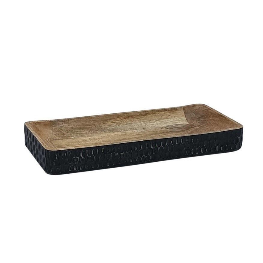 Wooden Carved Rectangular Dough Bowl