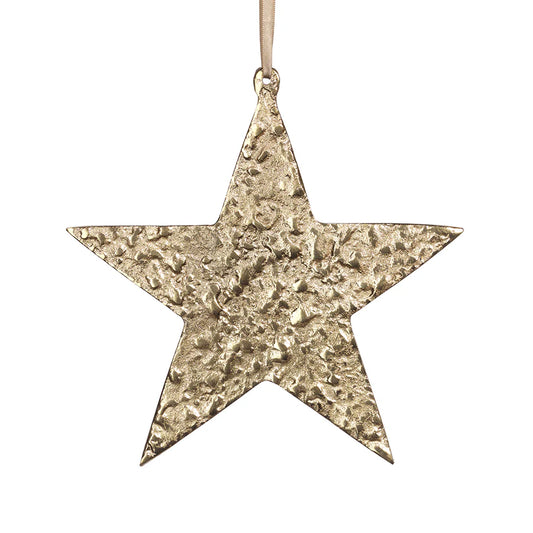 Raw Aluminum Star Ornament - Gold - Large