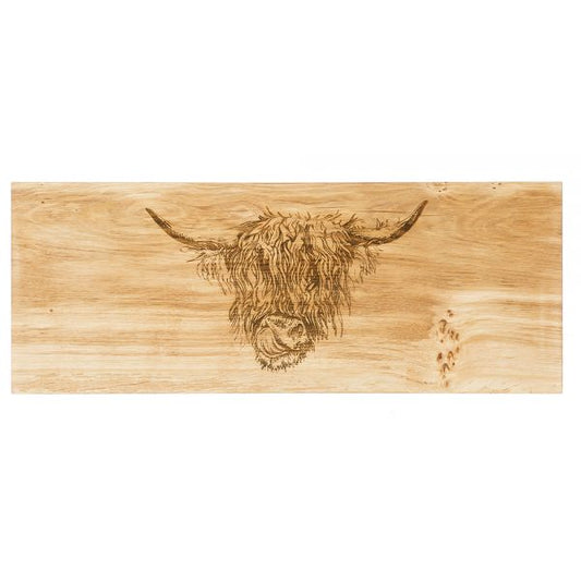 Oak Serving Board-Highland Cow