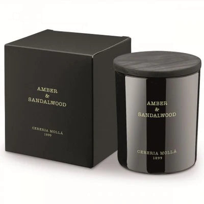 Amber & Sandlewood Black Candle-8oz