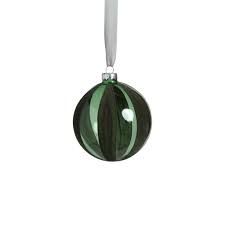 Flocked Green Glass Ornament