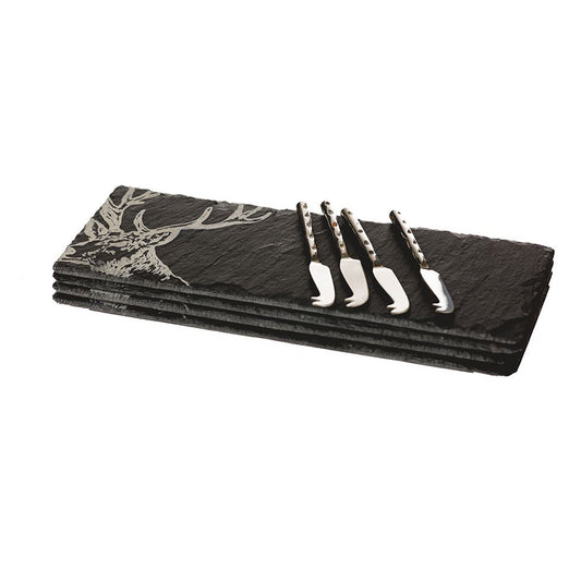 Mini Stag Cheese Board Set-Slate